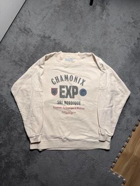 Chamonix EXP Ski Nordique Cream Crewneck Sweatshirt